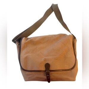 Pottery Barn Kids Brown Canvas Duck Cloth Messenger diaper bag